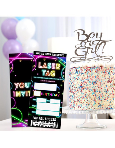 Invitaciones de Fiesta Laser Tag Qlnuk Set de 20 Tickets