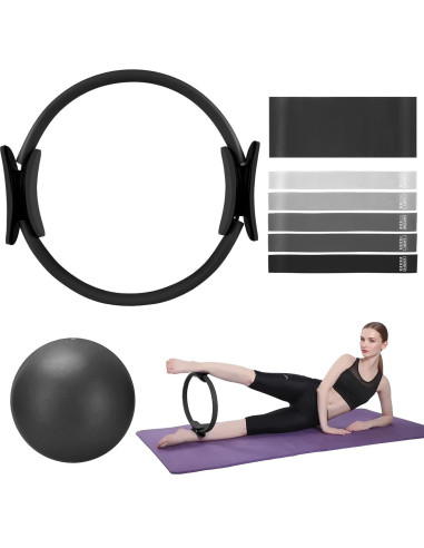 Conjunto de Anillos de Pilates TOPZGLEEY - 35.56 cm, 5 Bandas
