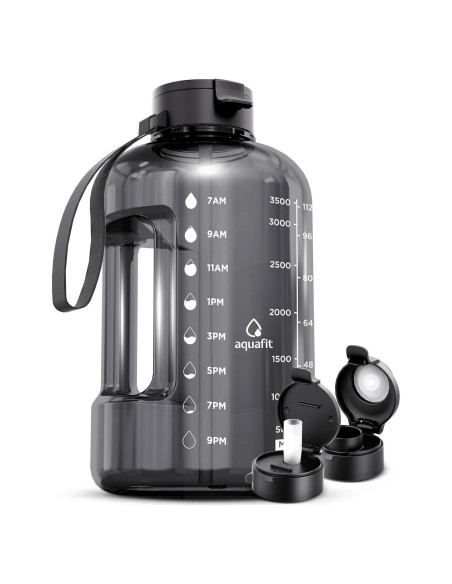 Botella de Agua AQUAFIT 3.78L con Marcador de Tiempo y 2 Tapas Botella de Agua AQUAFIT 3.78L con Marcador de Tiempo y 2 Tapas