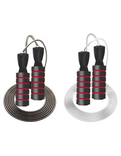 Cuerda de Salto Ajustable TOFEER 2Pack con Mangos de Espuma