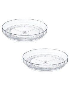 Paquete de 2 Lazy Susan Acrílico 23 cm Organizador Giratorio