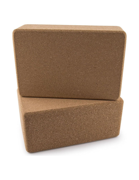 Set de 2 Bloques de Yoga de Corcho Natural DA VINCI 22.86x15.24x10.16 cm