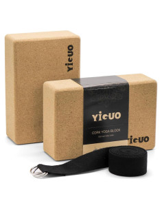 Bloques de Yoga de Corcho YIGUO 2 Piezas Antideslizantes 22.86x15.24cm