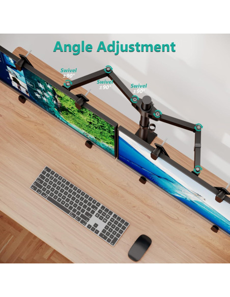 Soporte Doble para Monitor WALI, Ajustable hasta 68,58 cm