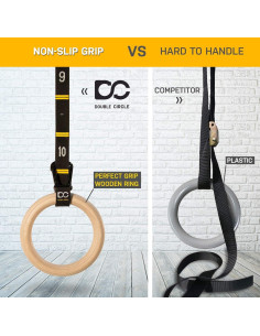 Anillos de Gimnasia de Madera Double Circle 3.2 cm - Guía de Ejercicio 2