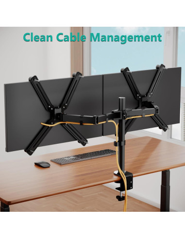 Soporte Doble para Monitor WALI, Ajustable hasta 68,58 cm