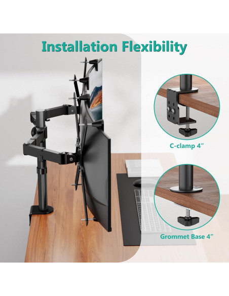 Soporte Doble para Monitor WALI, Ajustable hasta 68,58 cm