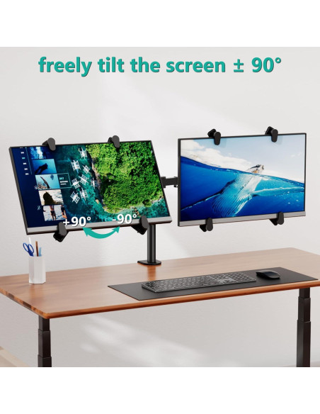 Soporte Doble para Monitor WALI, Ajustable hasta 68,58 cm