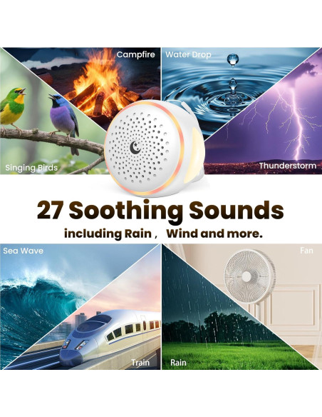 Máquina de Ruido Blanco OSHPRO Portátil con Luz Nocturna