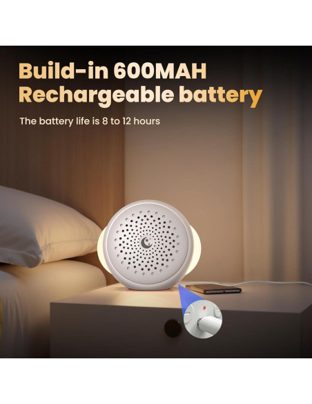 Máquina de Ruido Blanco OSHPRO Portátil con Luz Nocturna