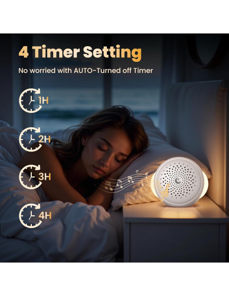 Máquina de Ruido Blanco OSHPRO Portátil con Luz Nocturna