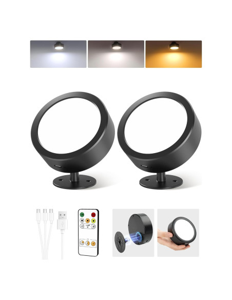 EZVALO Lámpara LED de Pared Recargable 5500mAh 2 Paquete