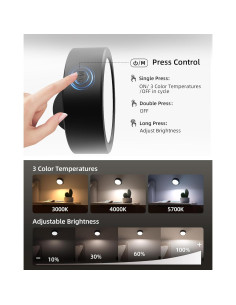 EZVALO Lámpara LED de Pared Recargable 5500mAh 2 Paquete 2