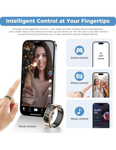 Anillo Inteligente APOBATK R11 con Pantalla Táctil y Monitoreo