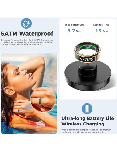 Anillo Inteligente APOBATK R11 con Pantalla Táctil y Monitoreo