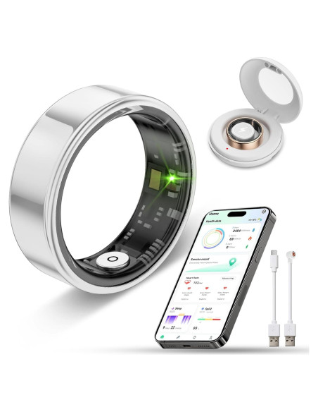 Anillo Inteligente Qiwadu Plata 7 - Monitoreo Salud IP68