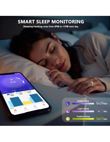 Anillo Inteligente Qiwadu Plata 7 - Monitoreo Salud IP68