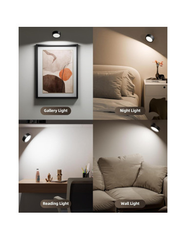 EZVALO Lámpara LED de Pared Recargable 5500mAh 2 Paquete