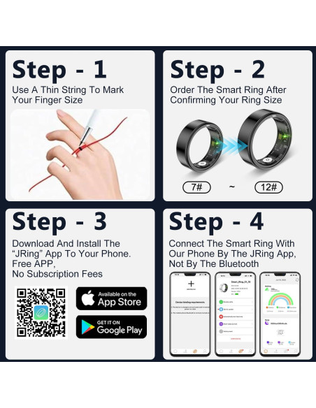 Anillo Inteligente Qiwadu Plata 7 - Monitoreo Salud IP68