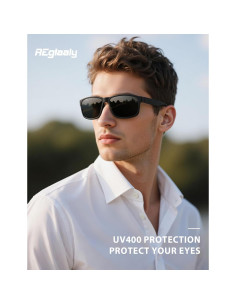Gafas de sol polarizadas Reglaaly UV400 para hombres negras 2