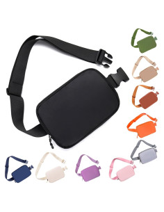 Bolso de Cinturón Fanny Pack Unisex Tlmody Negro 20x5x14cm