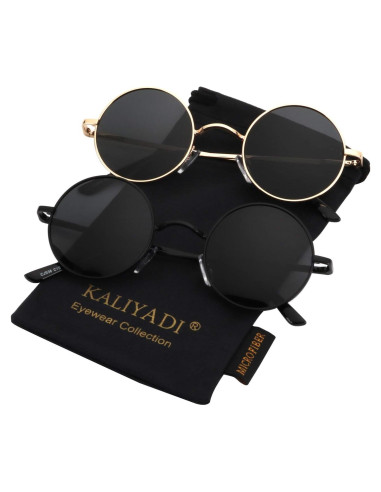 Gafas de sol redondas polarizadas KALIYADI UV400 para hombres y mujeres