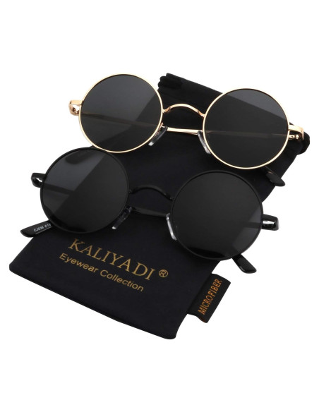 Gafas de sol redondas polarizadas KALIYADI UV400 para hombres y mujeres