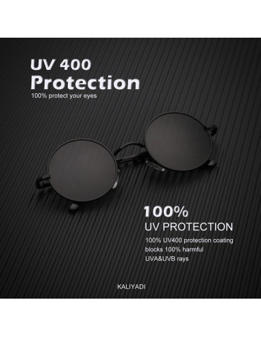 Gafas de sol redondas polarizadas KALIYADI UV400 para hombres y mujeres