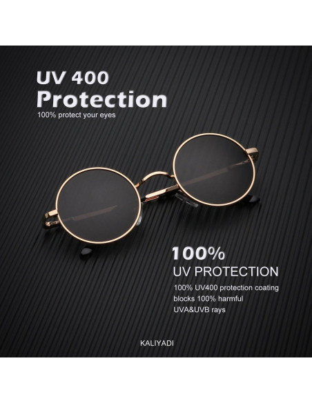 Gafas de sol redondas polarizadas KALIYADI UV400 para hombres y mujeres