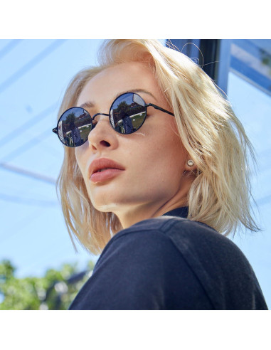 Gafas de sol redondas polarizadas KALIYADI UV400 para hombres y mujeres