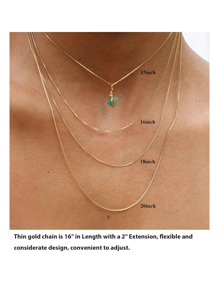 Collar Choker de Oro 18K Minimalista Cadena de Caja 40.64 cm