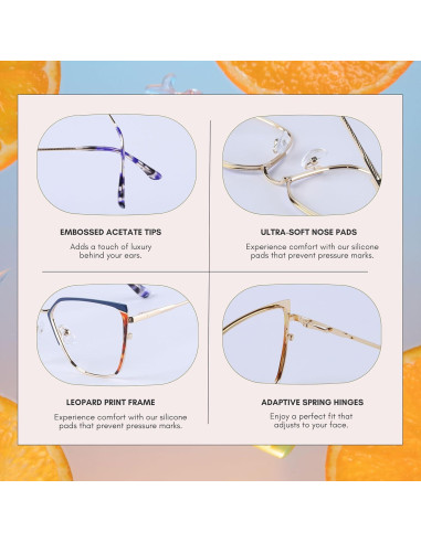 Gafas bloqueadoras de luz azul DOERAYMI para mujeres - Estilo leopardo