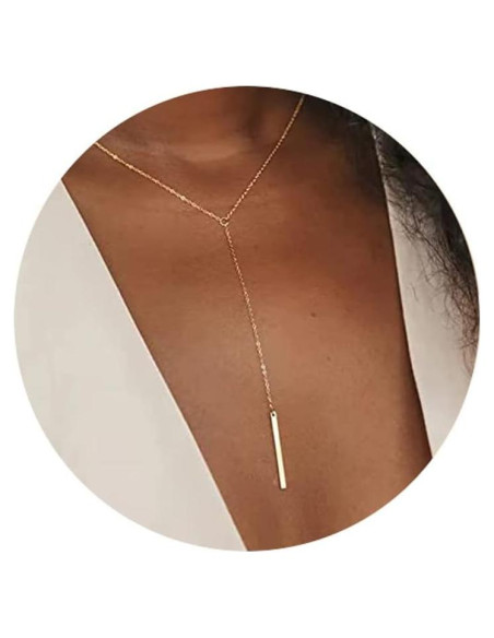 Collar Lariat Dainty Itianxi 18K Baño de Oro 48.26 cm