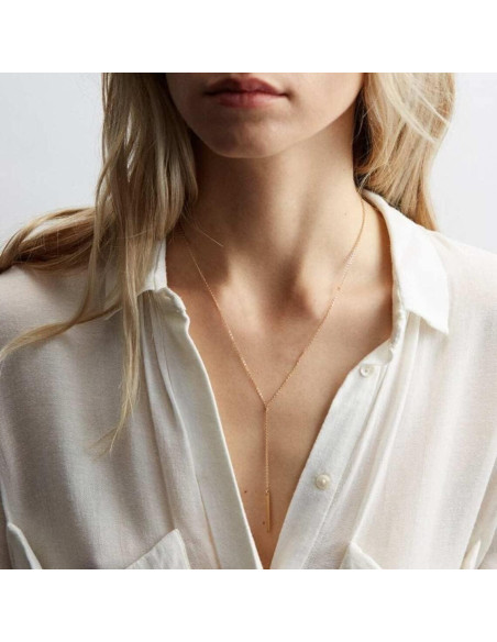 Collar Lariat Dainty Itianxi 18K Baño de Oro 48.26 cm