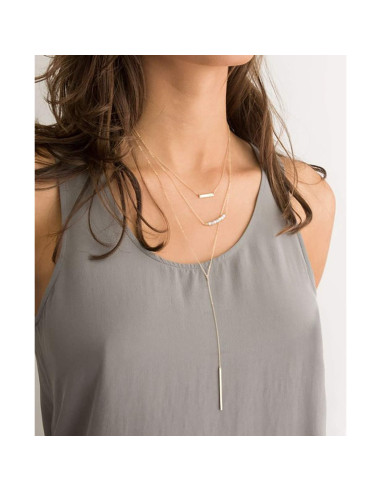 Collar Lariat Dainty Itianxi 18K Baño de Oro 48.26 cm