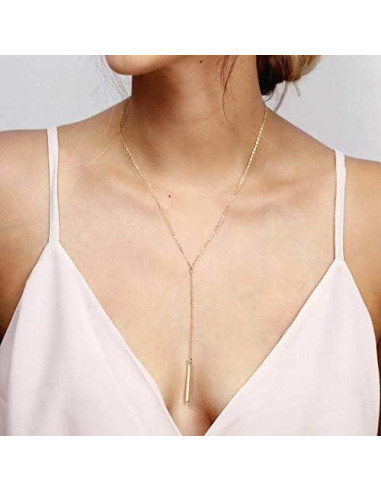 Collar Lariat Dainty Itianxi 18K Baño de Oro 48.26 cm