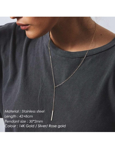 Collar Lariat Dainty Itianxi 18K Baño de Oro 48.26 cm