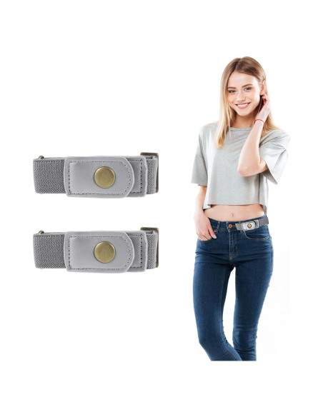 Cinturones Sin Hebilla Telooco 2 Piezas Ajustables Unisex