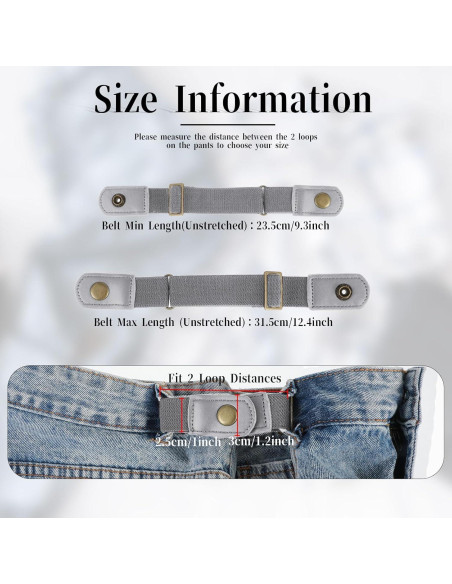 Cinturones Sin Hebilla Telooco 2 Piezas Ajustables Unisex