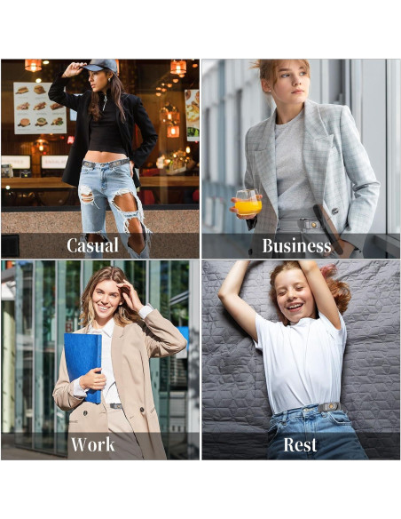 Cinturones Sin Hebilla Telooco 2 Piezas Ajustables Unisex