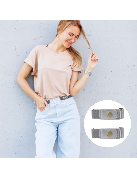 Cinturones Sin Hebilla Telooco 2 Piezas Ajustables Unisex