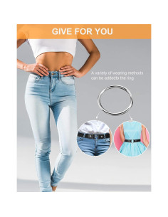 Cinturón Elástico Sin Hebilla YUNDUOJIA Ajustable Negro 100cm 2