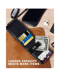 Billetera Slim Minimalista Tipmile de Cuero Negro con Bloqueo RFID 2