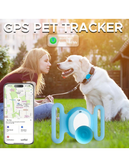 Rastreador GPS para Mascotas Bingolar - Sin Suscripción, Azul