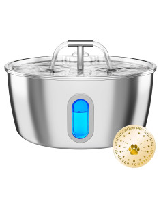 Fuente de Agua para Gatos Dianu Acero Inoxidable 3.2L Filtro