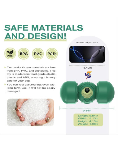 Dispensador de Golosinas para Perros KADTC Ajustable Verde