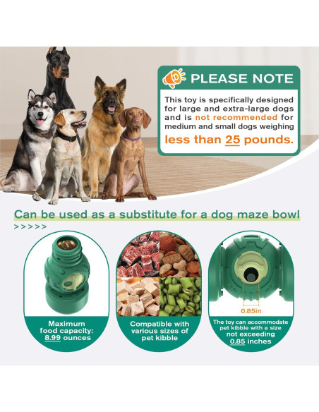 Dispensador de Golosinas para Perros KADTC Ajustable Verde