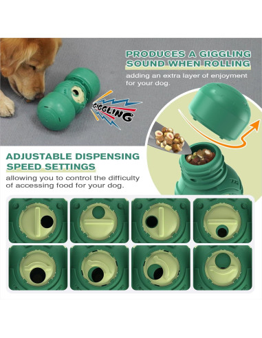 Dispensador de Golosinas para Perros KADTC Ajustable Verde