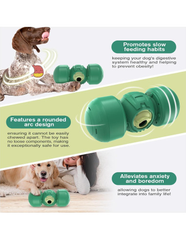 Dispensador de Golosinas para Perros KADTC Ajustable Verde