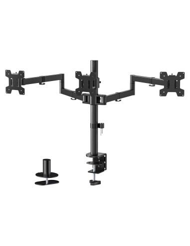 Soporte Triple para Monitor WALI M003S 13-27" Negro